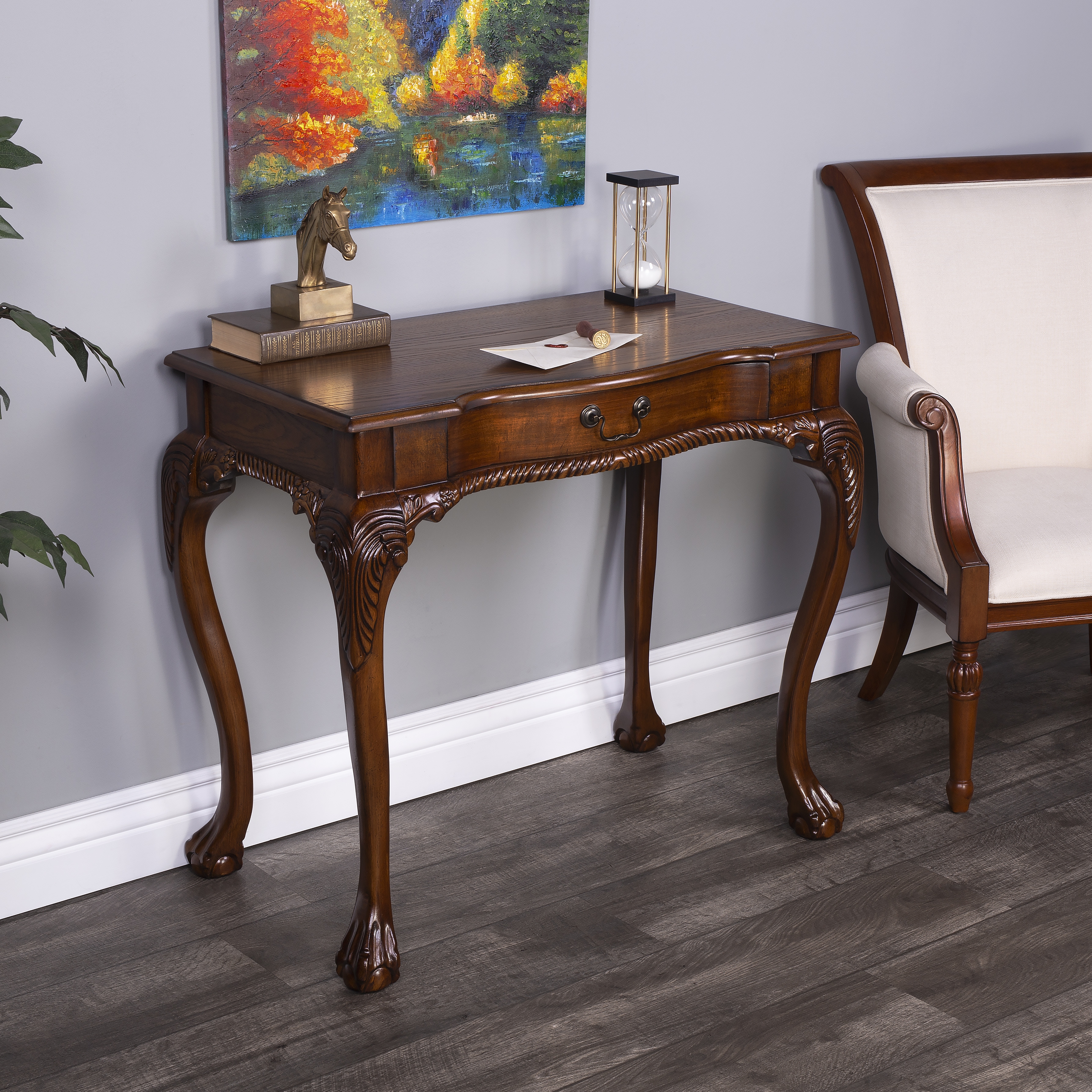 Dupree Vintage Oak Writing Desk - Image 1