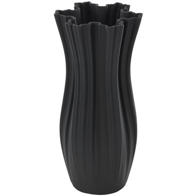 Cole And Grey Ceramic Ribbed Tulip Inspired Abstract Vase