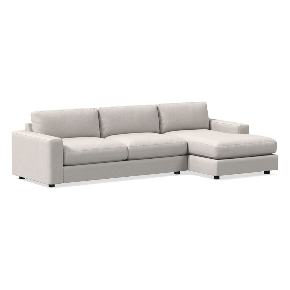 Urban 116" Right 2-Piece Chaise Sectional, Twill, Sand, Down Blend Fill - Image 0