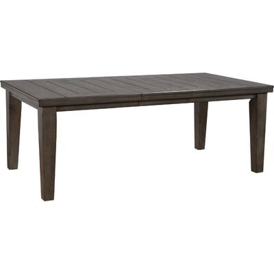Dining Table With Wooden Plank Style Tabletop, Dark Brown - Image 0
