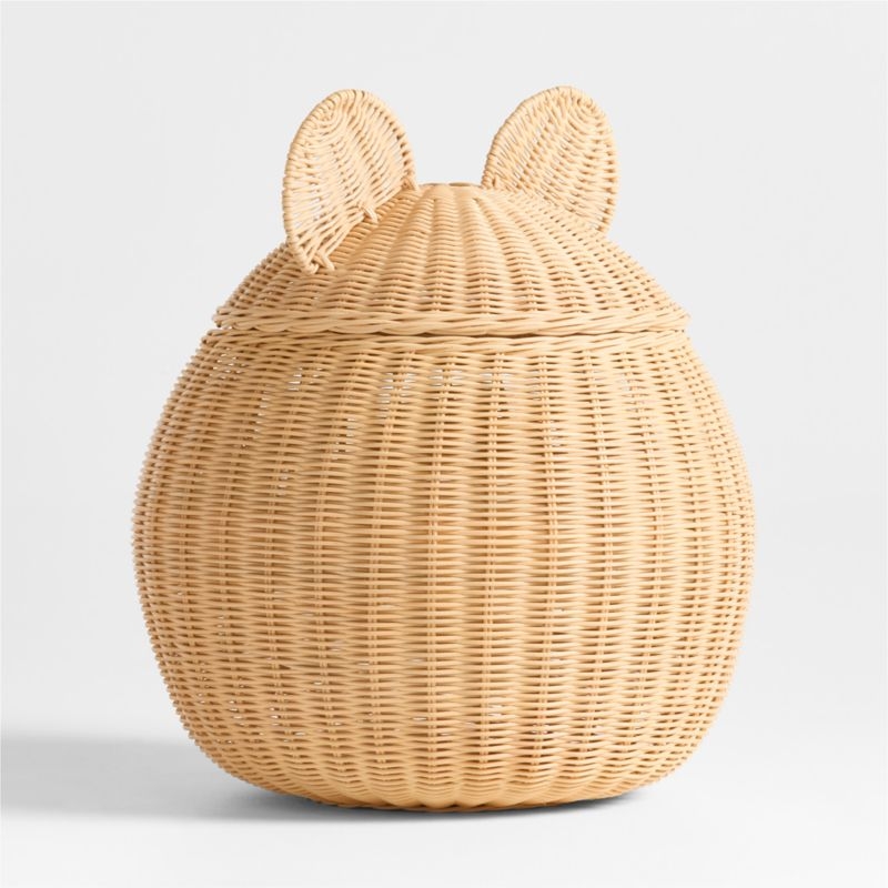 Large Wicker Bear Floor Storage Basket - Image 2