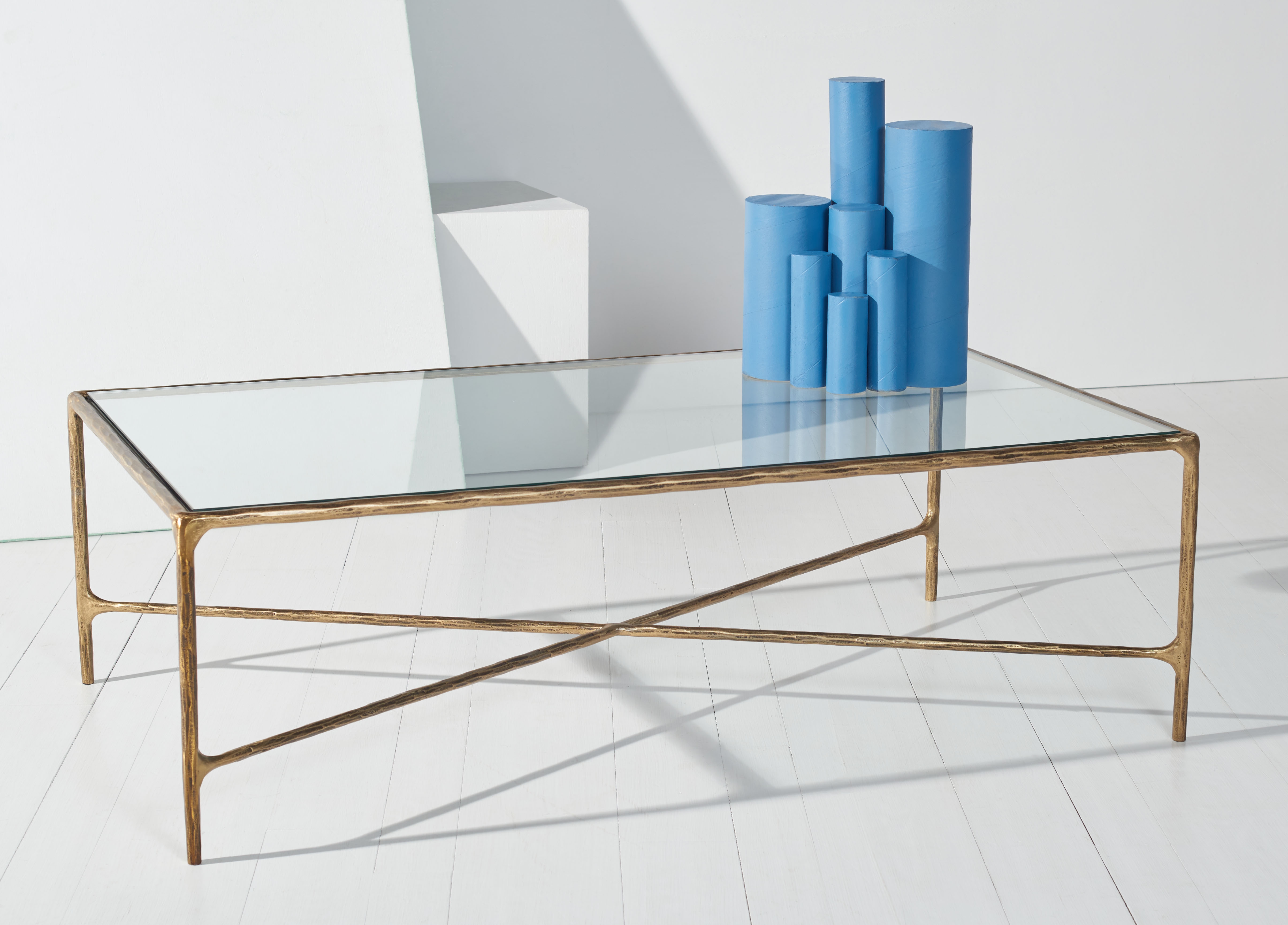 Jessa Rectangle Metal Coffee Table - Brass - Image 2