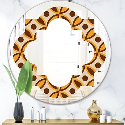 Ornamental Design V Quatrefoil Eclectic Frameless Wall Mirror - Image 0