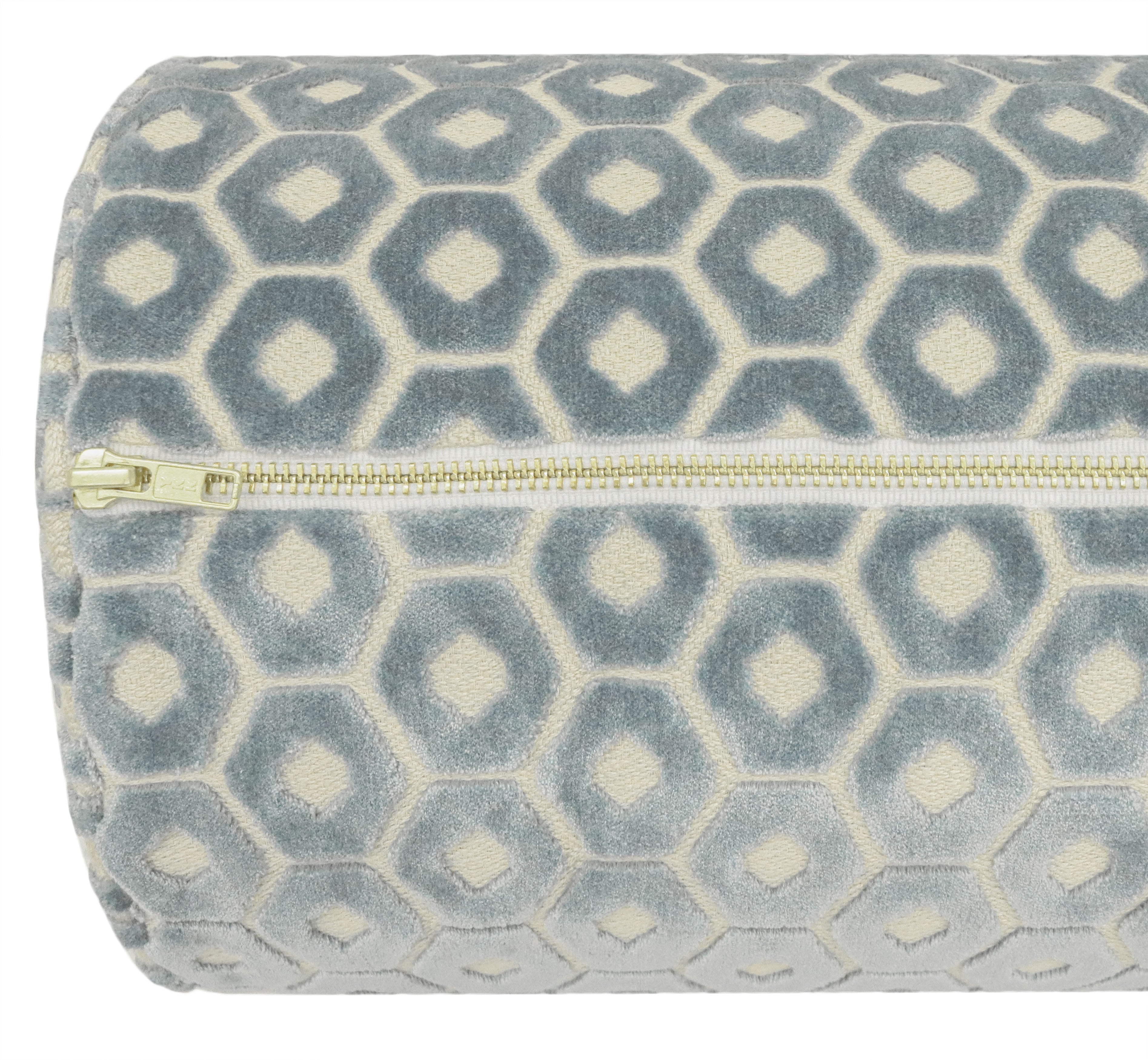 THE BOLSTER :: PALOMA CUT VELVET // CERULEAN BLUE - BY THE YARD - Image 3