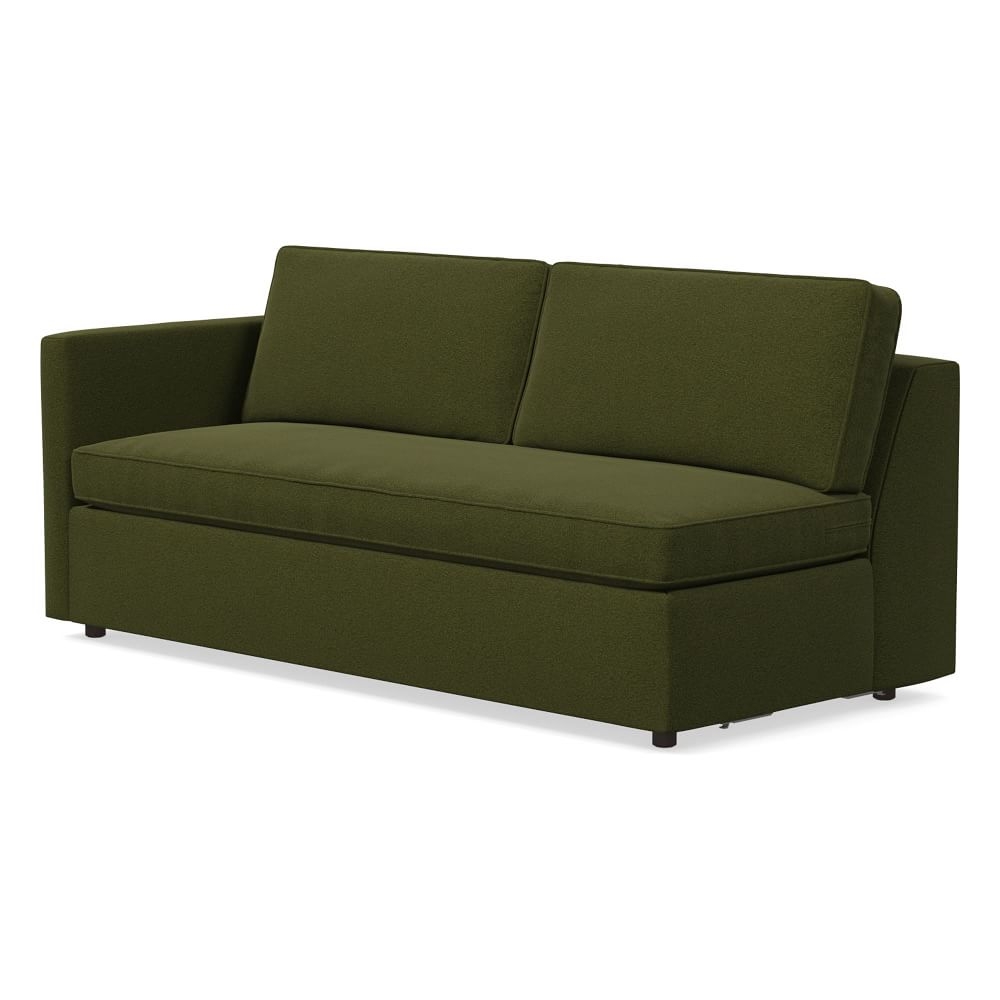 Harris Petite Left Arm 75" Sofa Bench, Poly, Distressed Velvet, Tarragon, Concealed Supports - Image 0