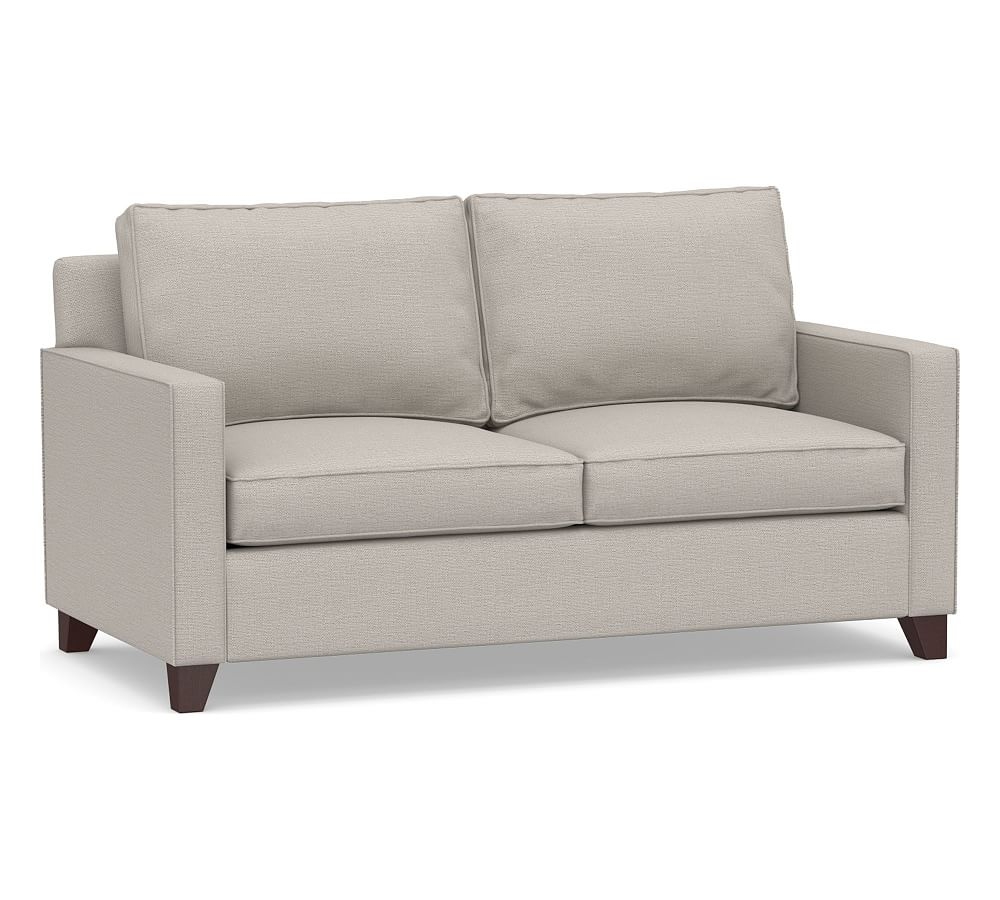Cameron Square Arm Upholstered Side Sleeper Sofa, Polyester Wrapped Cushions, Chunky Basketweave Stone - Image 0
