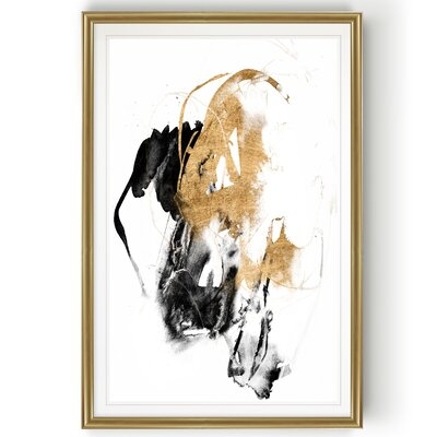 Black/Gold Splash II' Print on Canvas - Image 0