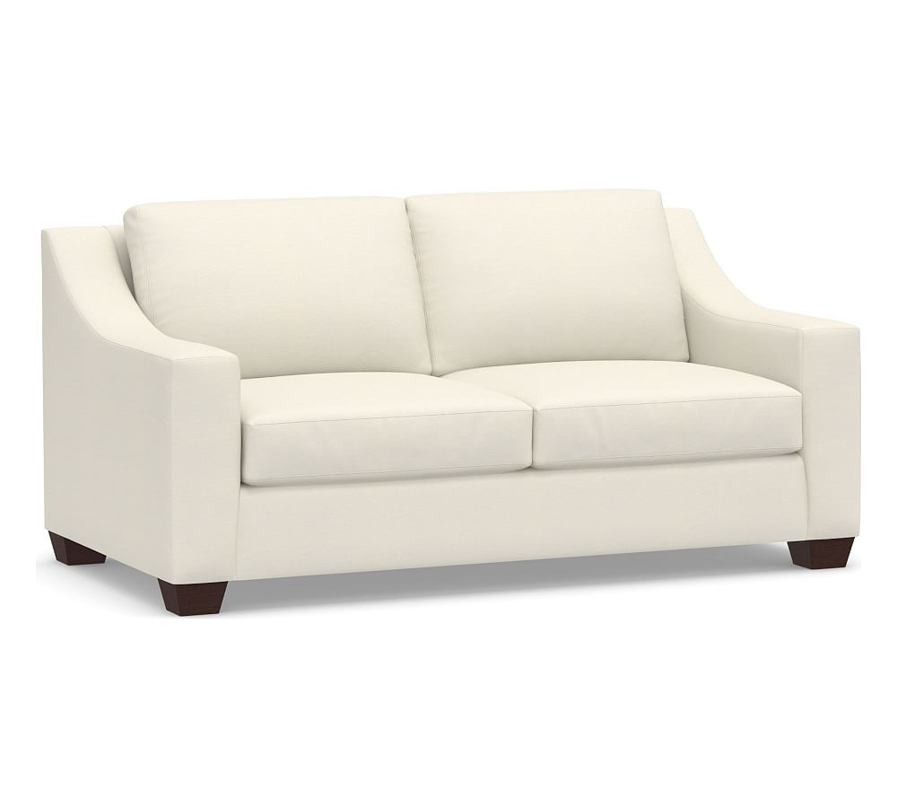 York Slope Arm Upholstered 70.5" Loveseat, Down Blend Wrapped Cushions, Textured Twill Ivory - Image 0