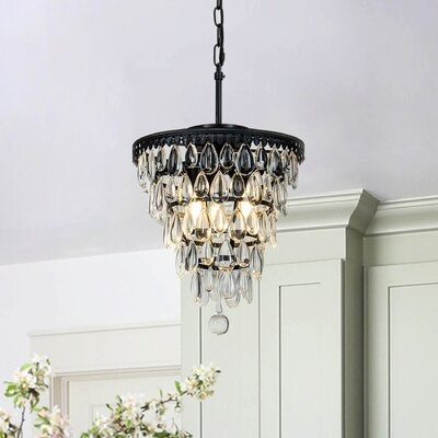 Wyndham 3 - Light Unique Tiered Chandelier with Wrought Iron Accents - Image 0