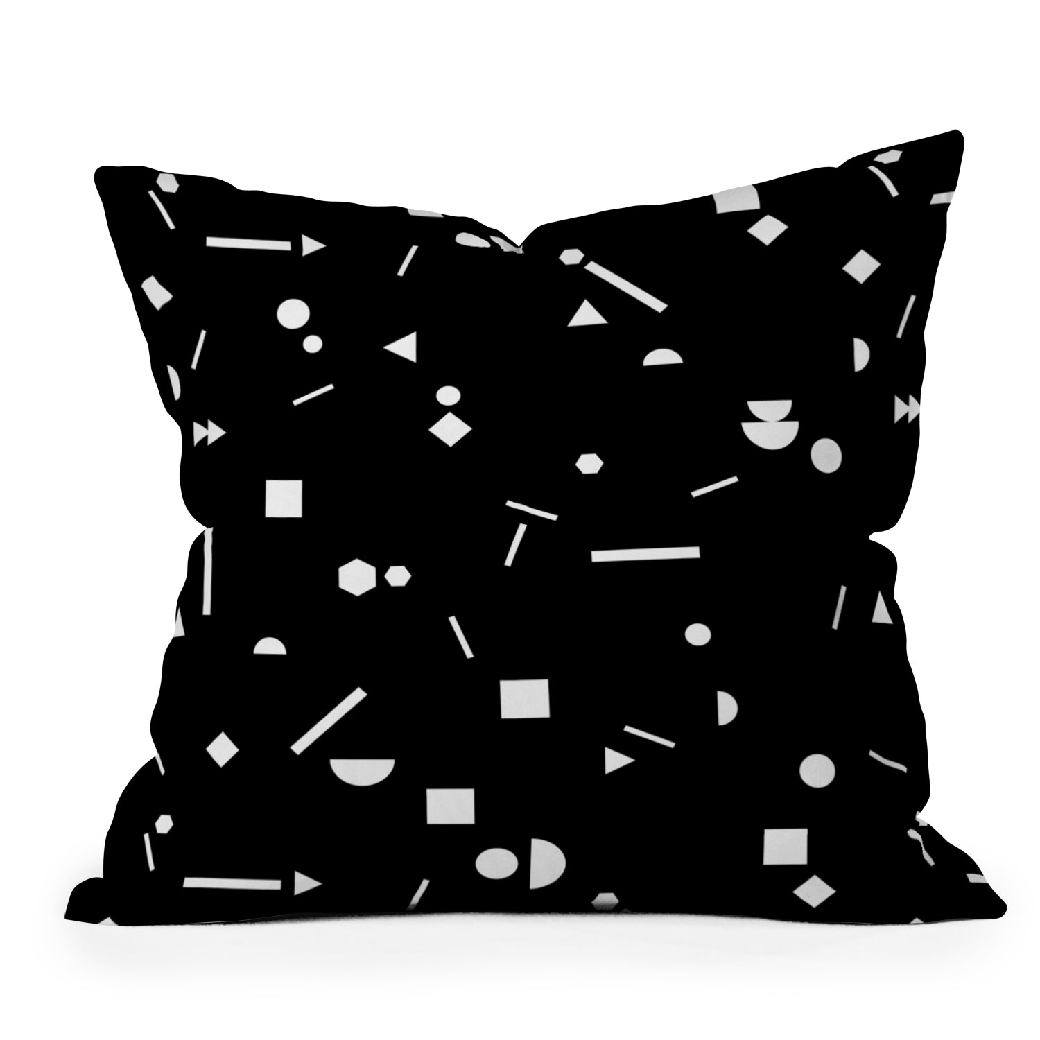 My Favorite Pattern 3 Black by Mareike Boehmer - Outdoor Throw Pillow 16" x 16" - Image 0