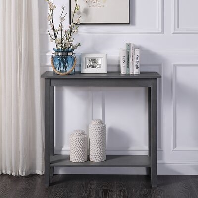 Winston Porter Two-Tiered Console Table - Home Decor Piece For The Contemporary Home - Console Tables For Living Room - (Rustic Grey, 34" X 36" X 11.5") - Image 0