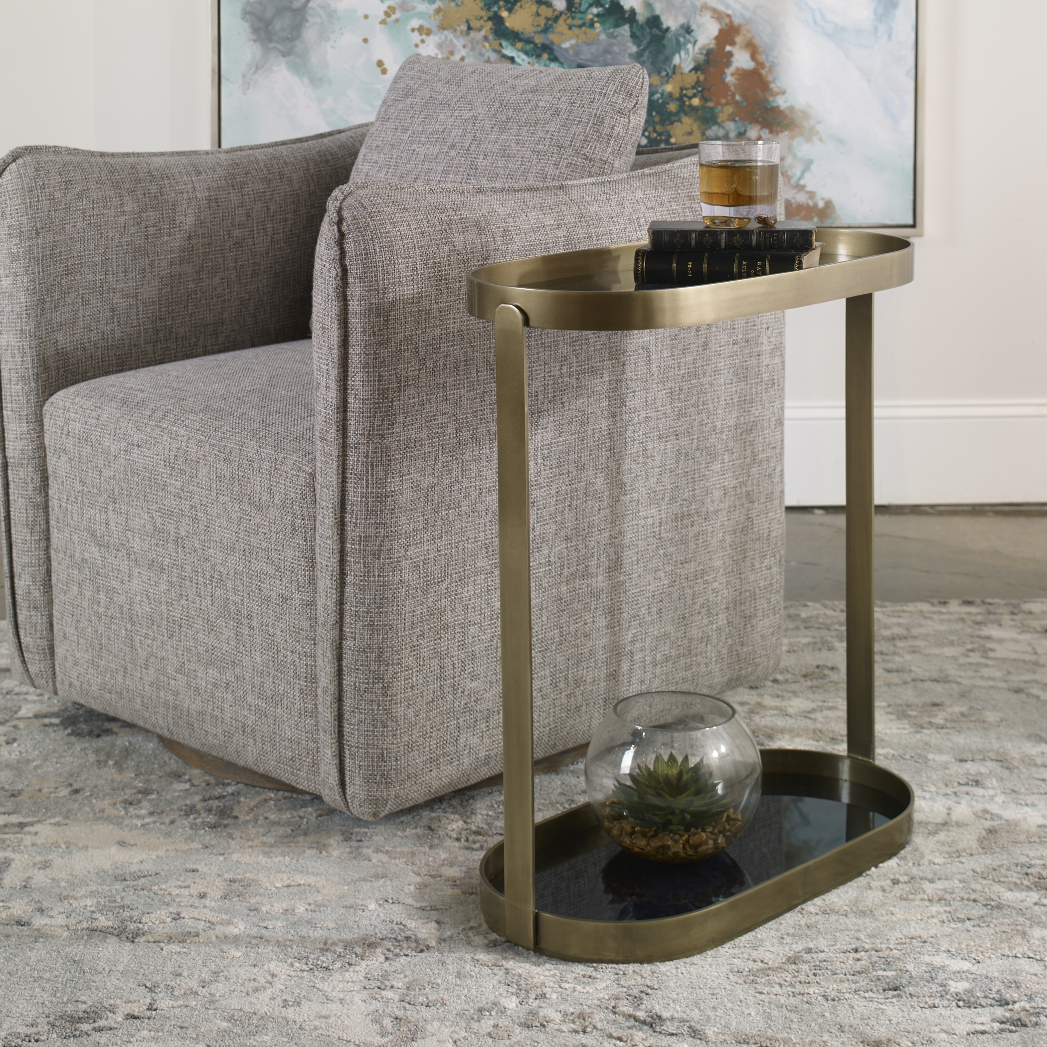 Adia Antique Gold Side Table - Image 0