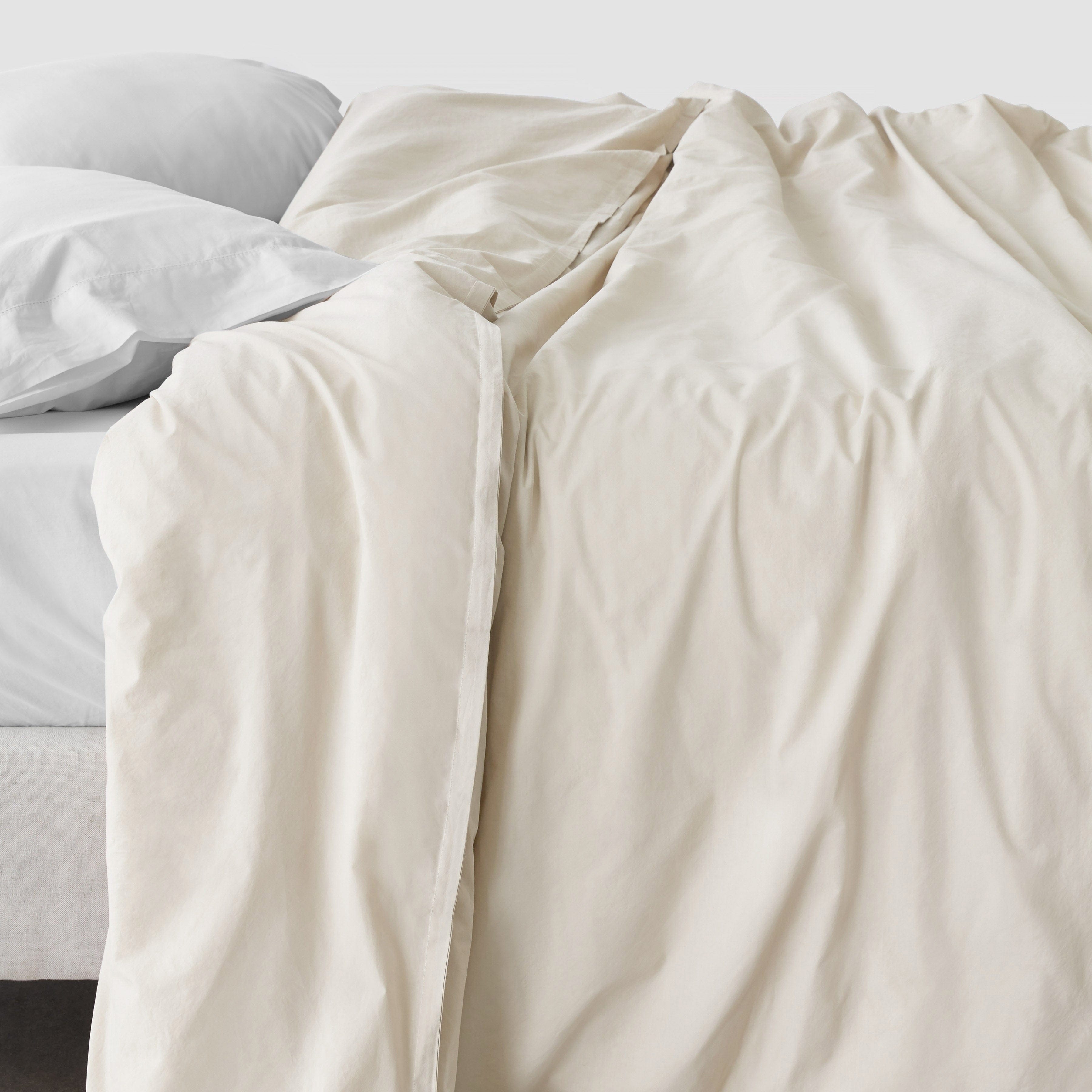 The Citizenry Stonewashed Organic Cotton Percale Duvet Cover | Full/Queen | Duvet Only | Ivory - Image 0