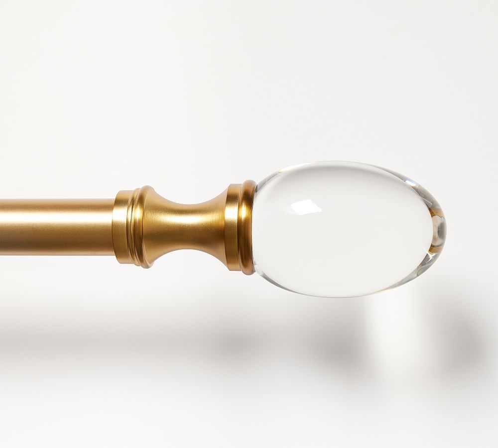 Glass Oval Finial, Brass, 1.25" - Image 0