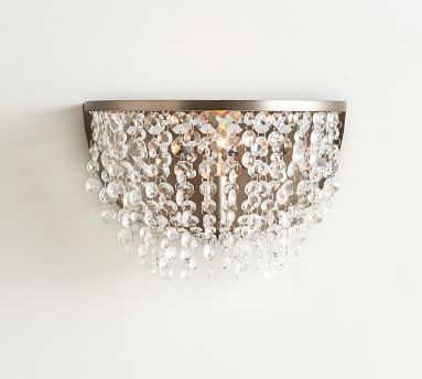 Reilly Crystal Sconce, Pewter - Image 1