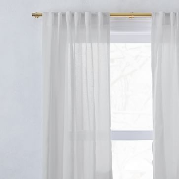 Sheer Belgian Linen Curtain Stone Gray 48"x84" - Image 1