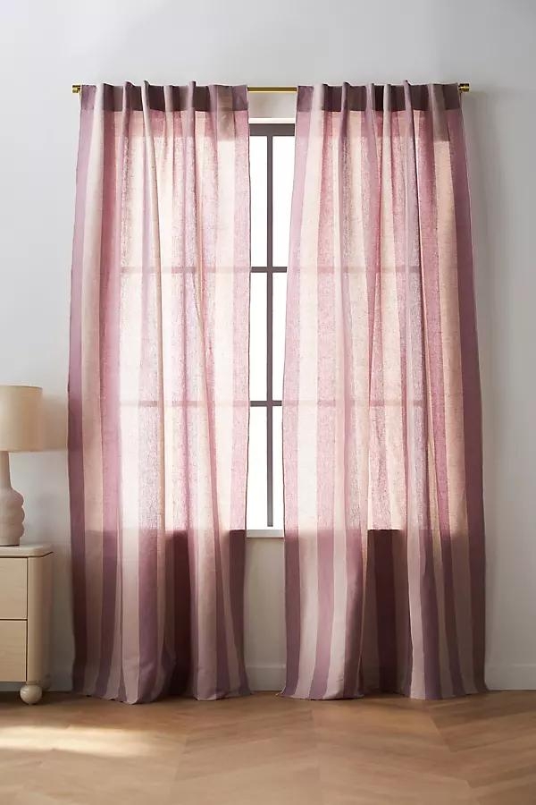 Pallido Cotton Linen Blend Woven Striped Curtain - Image 0