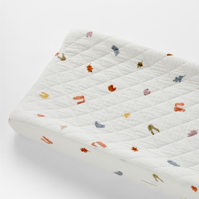 Supersoft Forest Animals Organic Cotton Baby Changing Pad Cover - Image 0