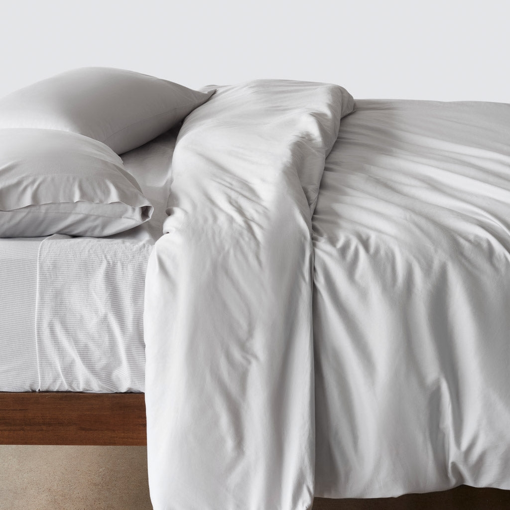 The Citizenry Organic Resort Cotton Duvet Cover | Full/Queen | Solid Light Grey - Image 0