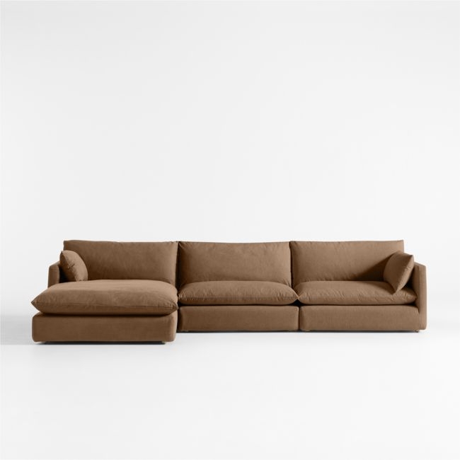Unwind Modular 3-Piece Slipcovered Sectional Sofa with Chaise Lounge - Image 0
