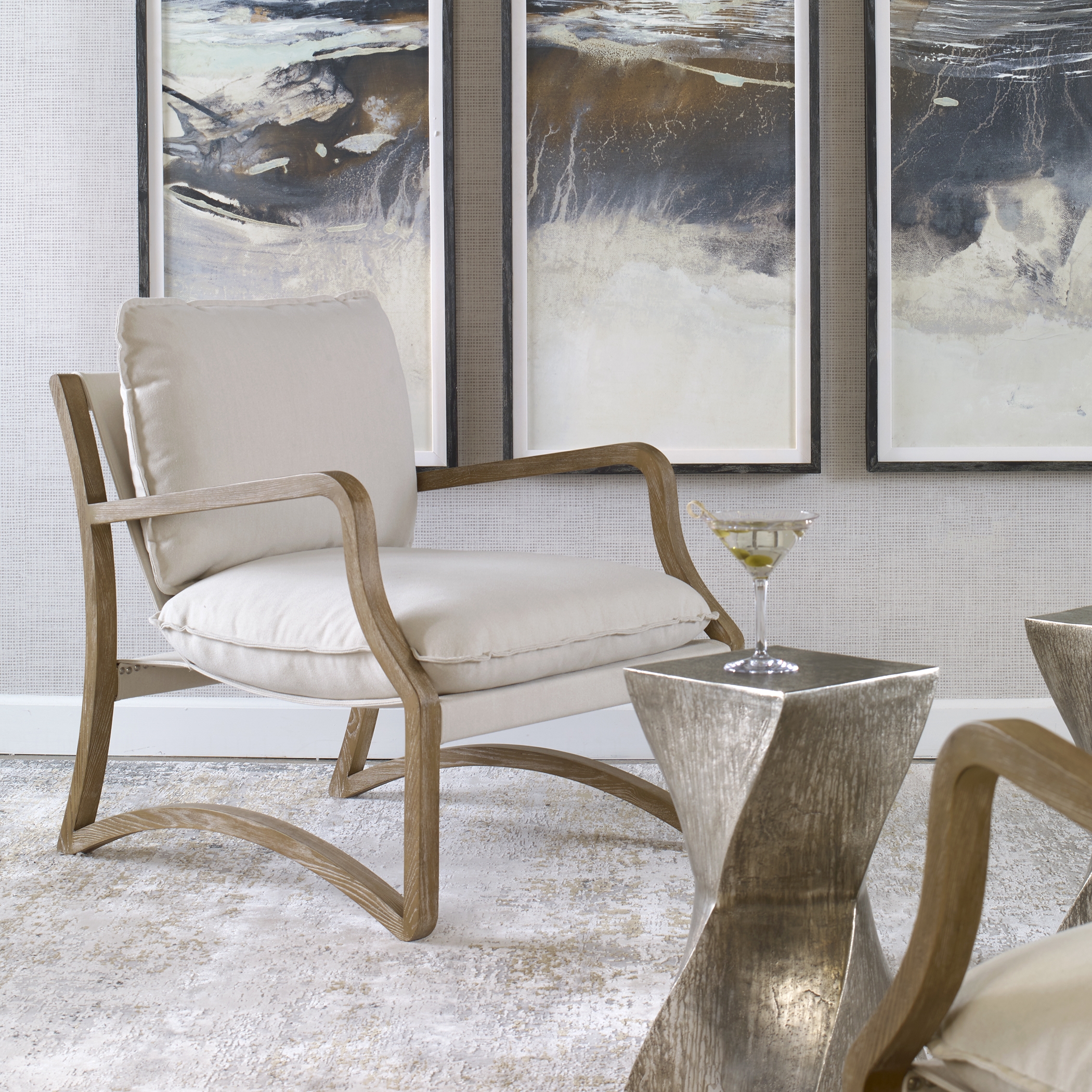 Melora Solid Oak Accent Chair - Image 2