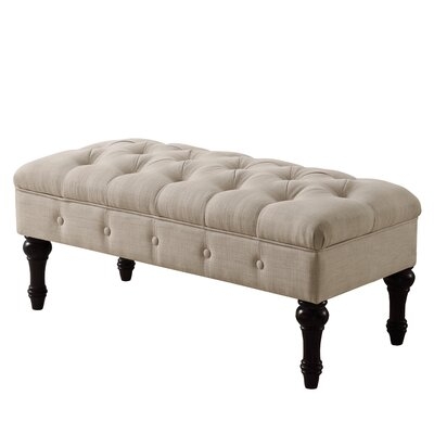 Tyrone Linen Tufted Upholstered Bench - Image 0