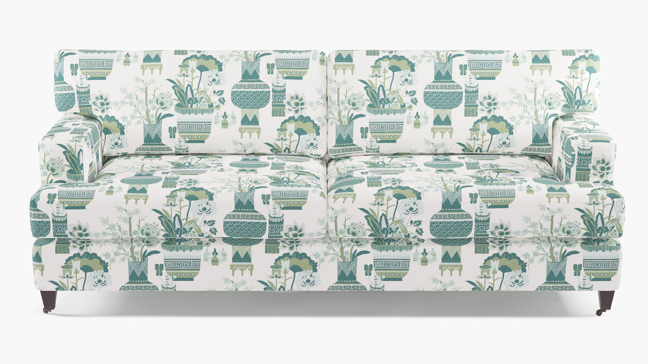 Classic Sofa, Pistachio Kan-Shie, Espresso with Antique Brass Caster - Image 0