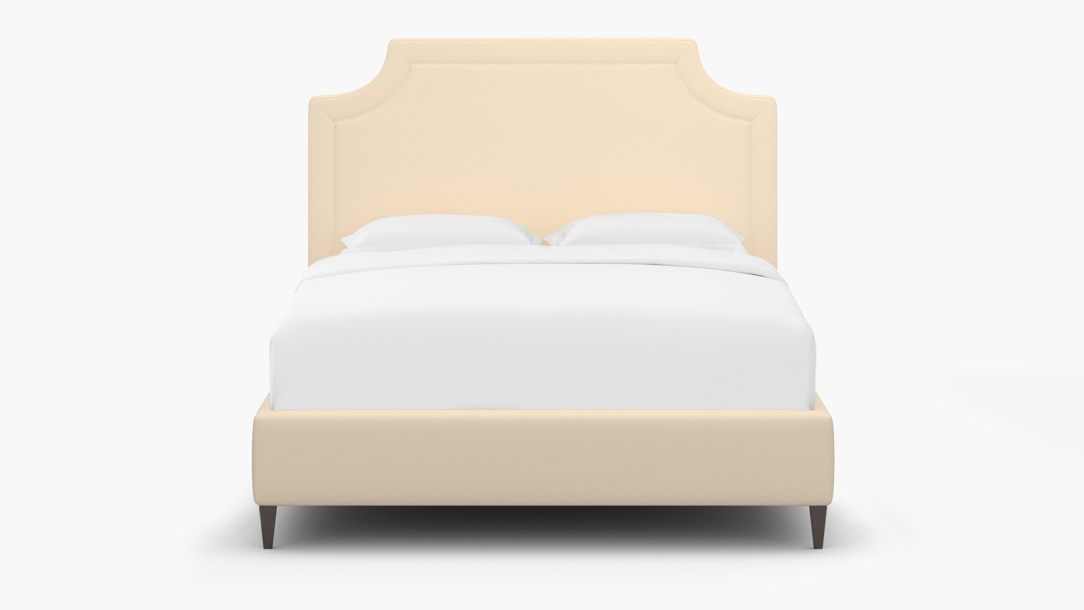 Deco Bed, Flax Twill, Espresso Square Tapered Leg, Twin - Image 0