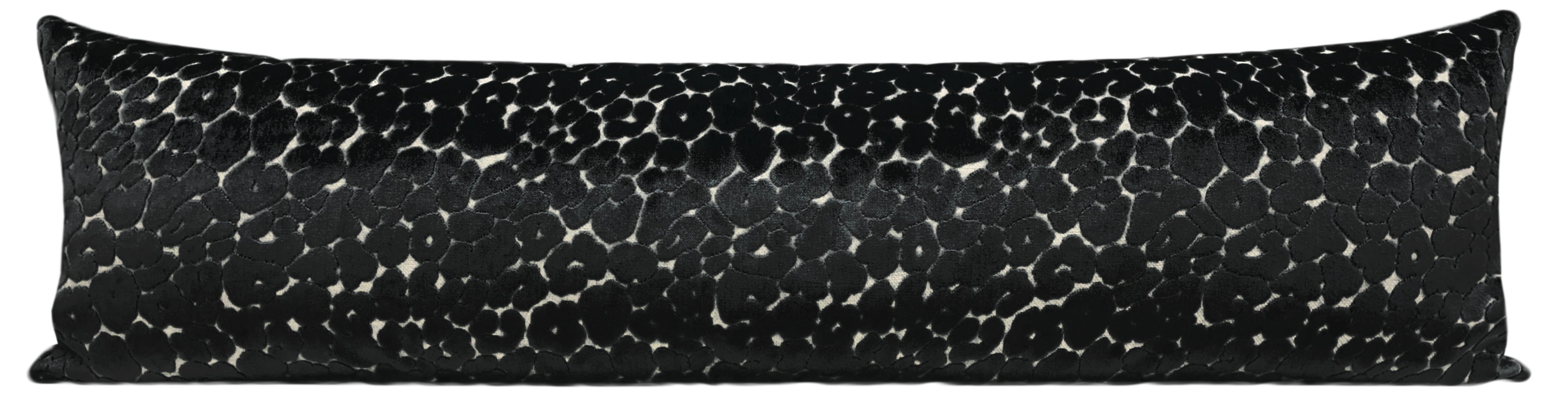 THE XL LUMBAR :: LEOPARD CUT VELVET // NOIR - 14" X 48" - Image 3