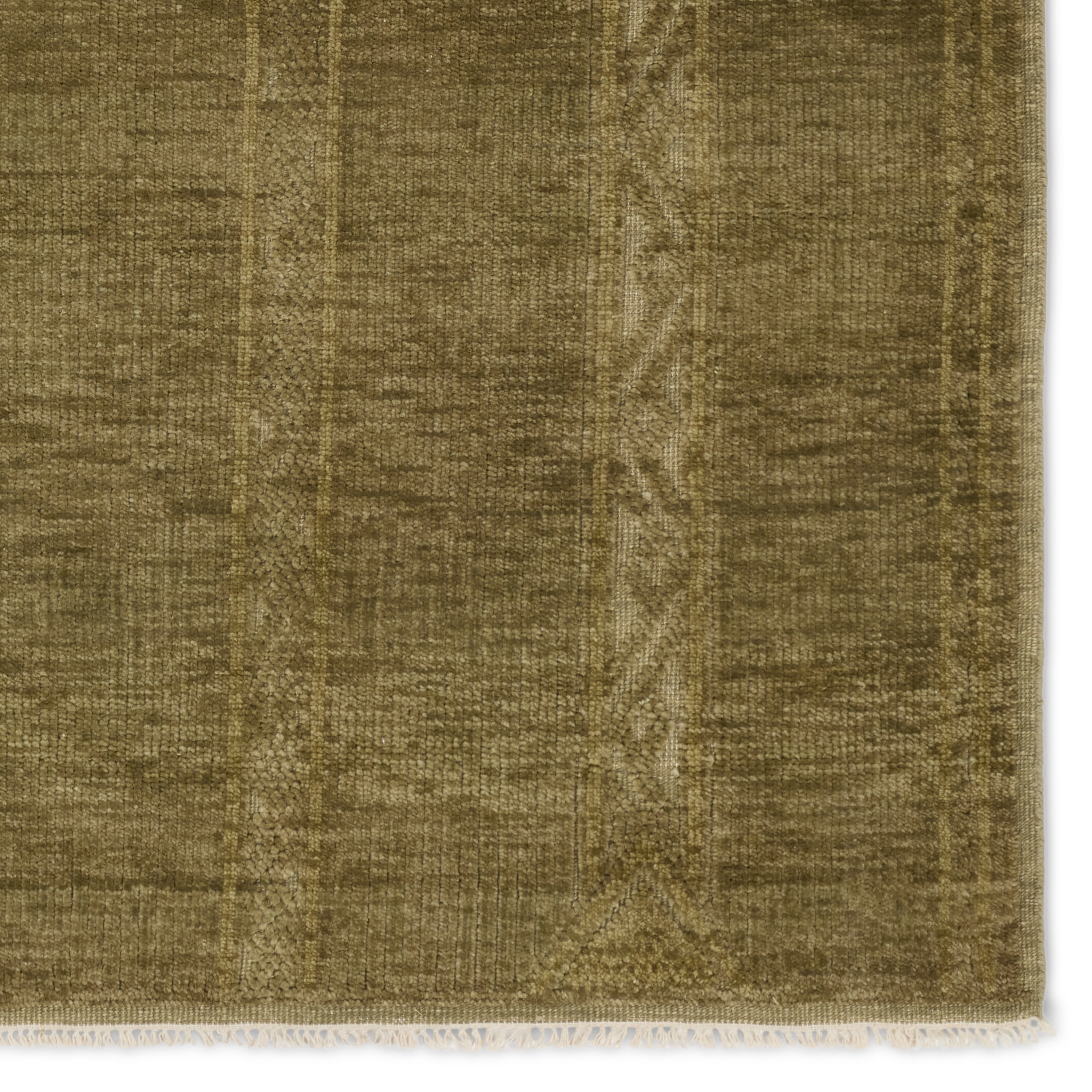 Achala TAP03 Handknotted Stripes Green Area Rug (8'x10') - Image 3