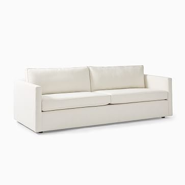 Harris 96" Multi-Seat Sofa, Petite Depth, Yarn Dyed Linen Weave, Frost Gray - Image 3