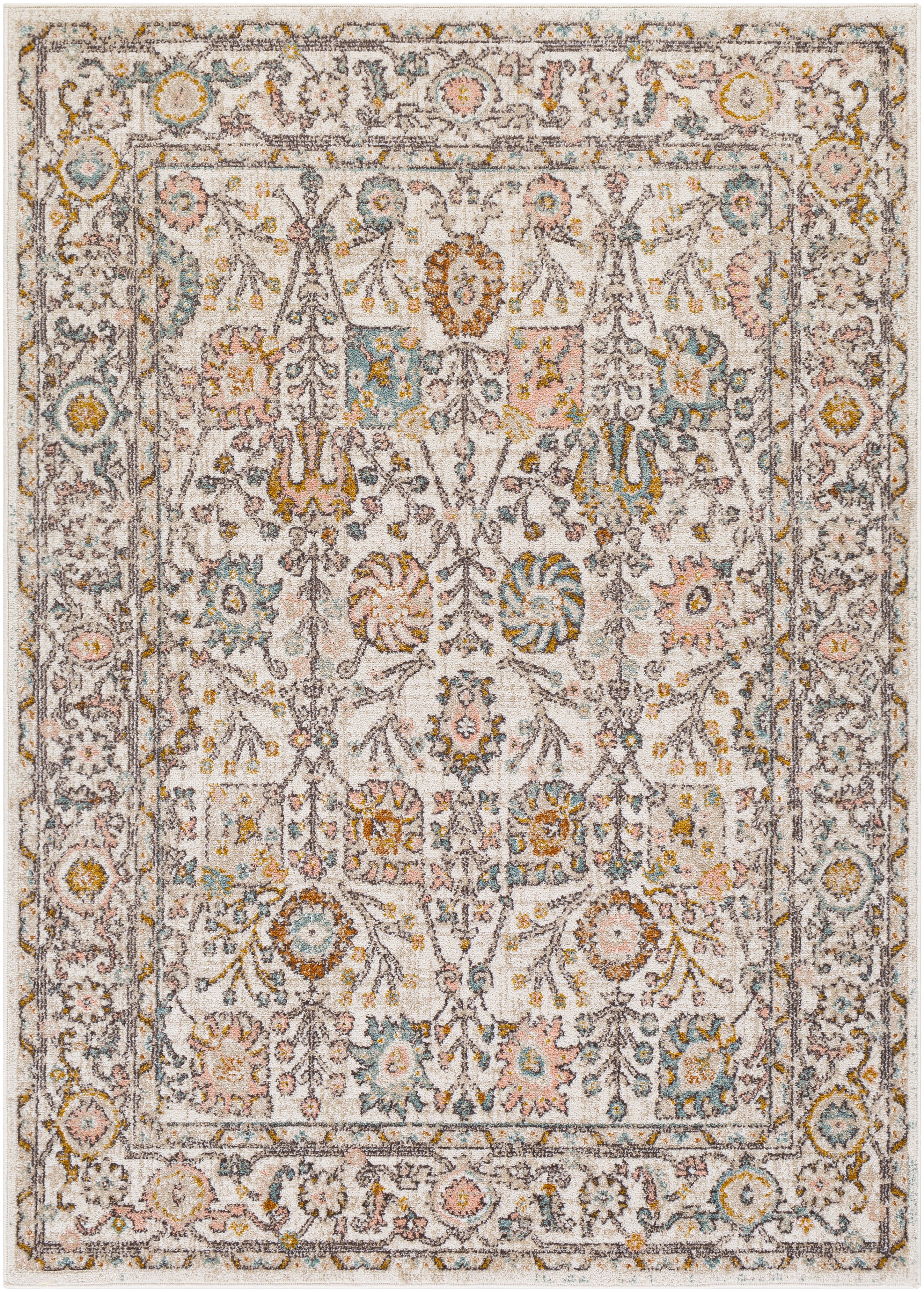 Ankara Beige Indoor 7'10" x 7'10" Machine Woven Rug - Image 0