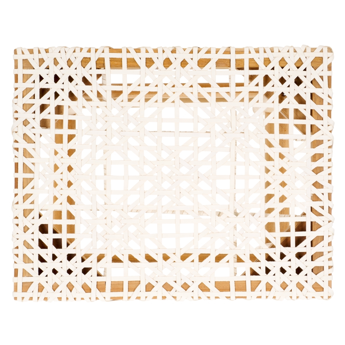 Kaleo Woven Leather Barstool - White / Natural - Safavieh - Image 5