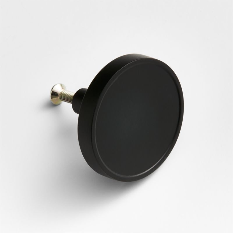 Bria Flat Round Black Knob - Image 1