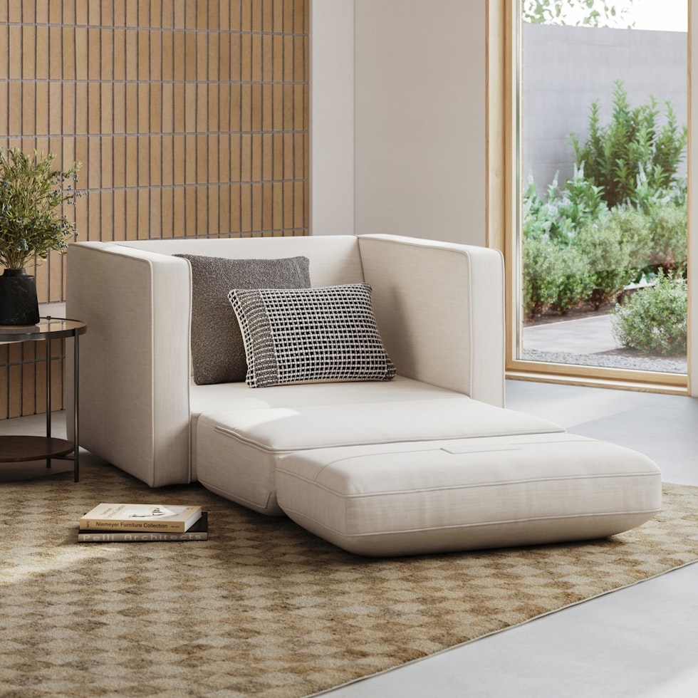 Sven 45.5" Tufted Sleeper Chair - Biscuit Cream - Image 1