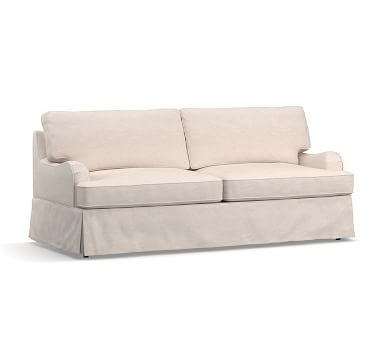 SoMa Hawthorne English Arm Slipcovered Sofa, Polyester Wrapped Cushions, Performance Boucle Oatmeal - Image 4