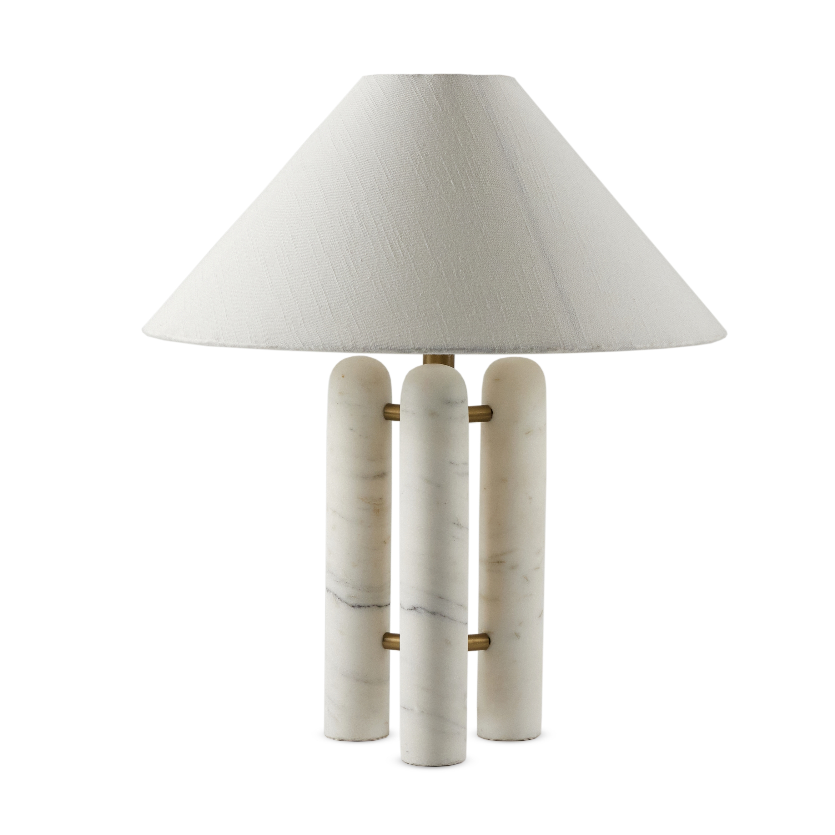 Medici Table Lamp-Chrcl And White Mrbl - Image 0