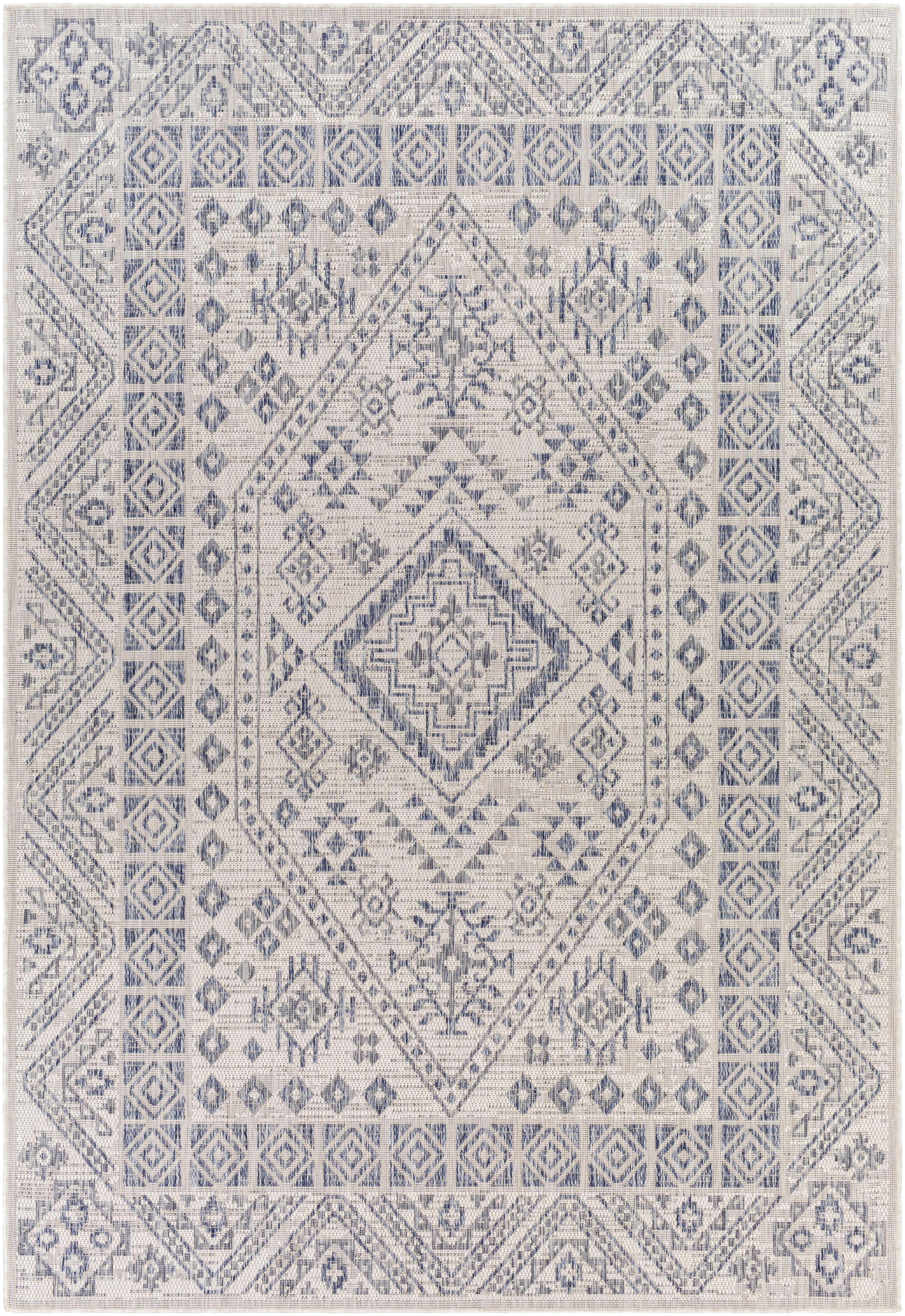 Tuareg Beige Outdoor 5'3" x 7' Machine Woven Rug - Image 0