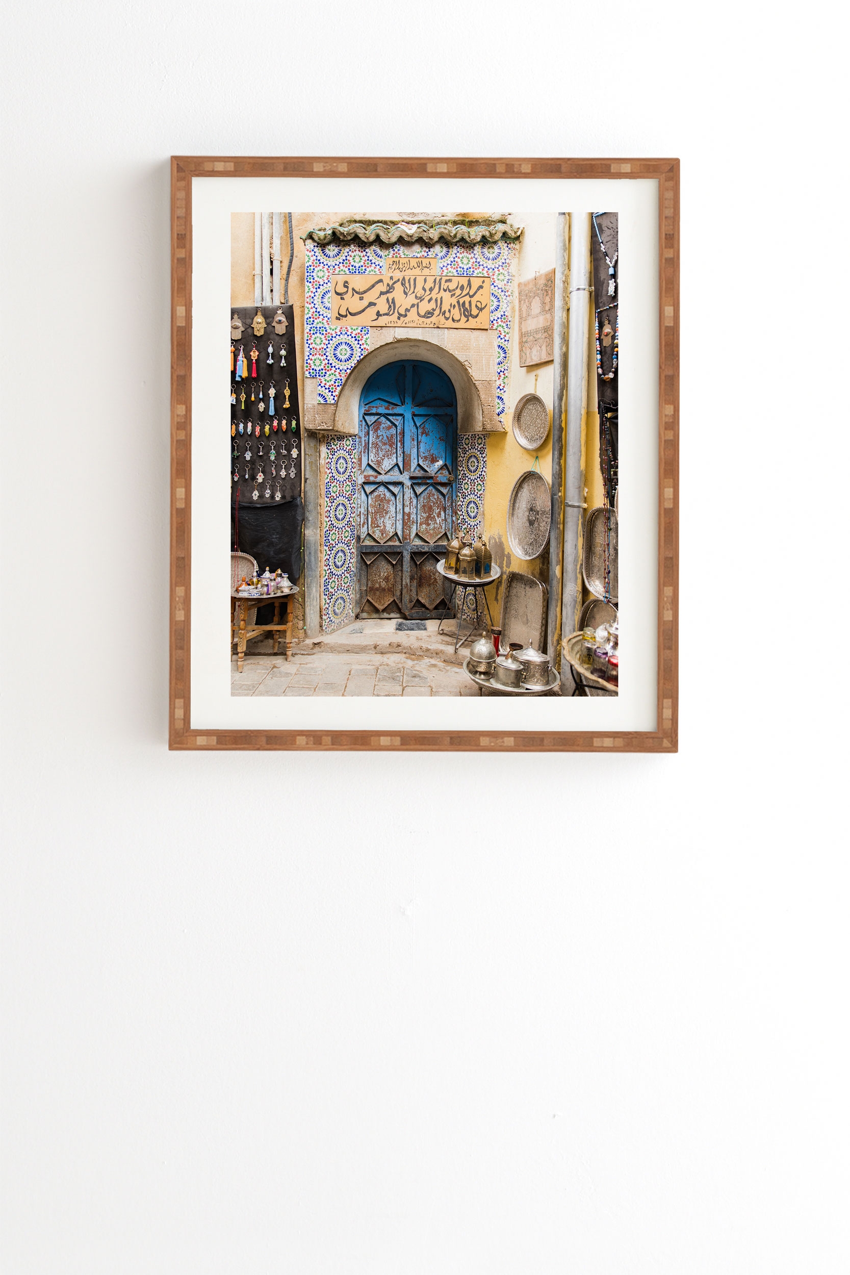 Moroccan Medina by TRVLR Designs - Framed Wall Art Bamboo 8" x 9.5" - Image 0