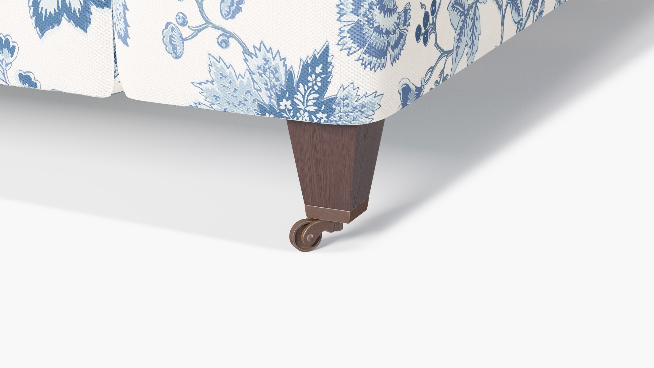 Classic Sofa, Delft La Vendee, Espresso with Antique Brass Caster - Image 1