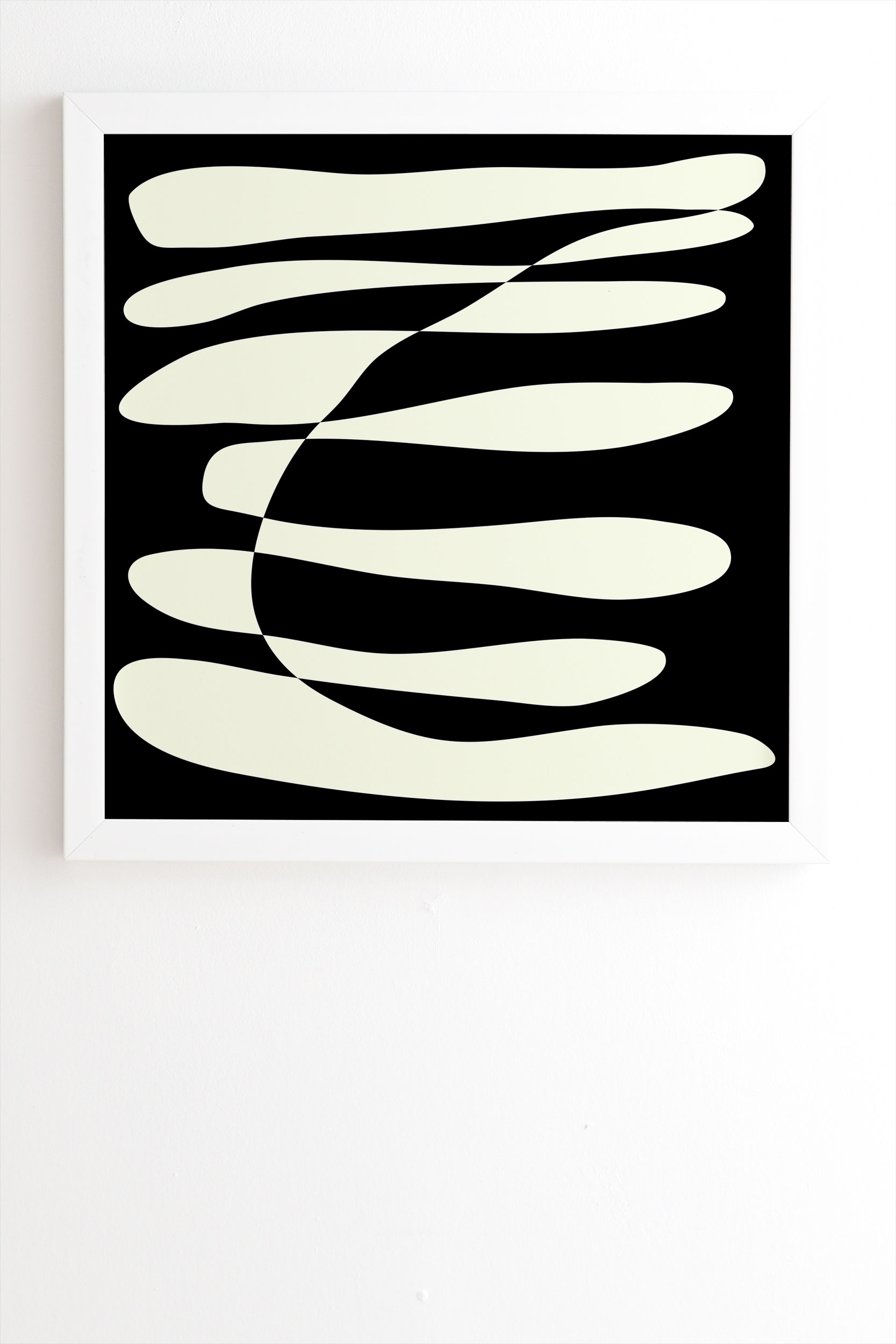 Abstract Composition In Black by June Journal - Framed Wall Art Basic White 19" x 22.4" - Image 1