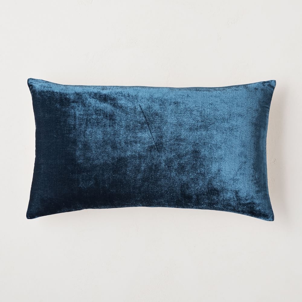 Lush Velvet Pillow Cover, 12"x21", Regal Blue - Image 0
