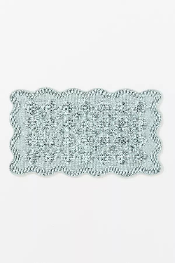 Benni Hand-Woven Floral Wavy Border Bathmat - Image 0