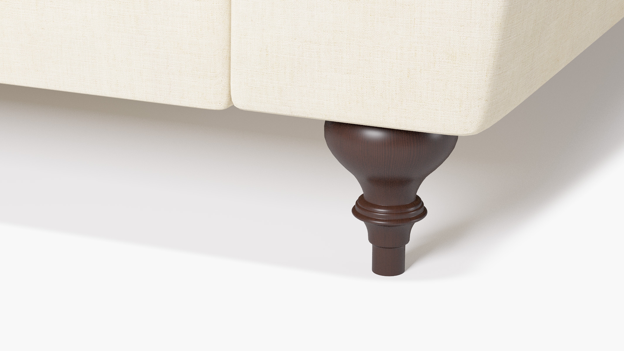 English Roll Arm Sofa, Talc Everyday Linen, Walnut - Image 5
