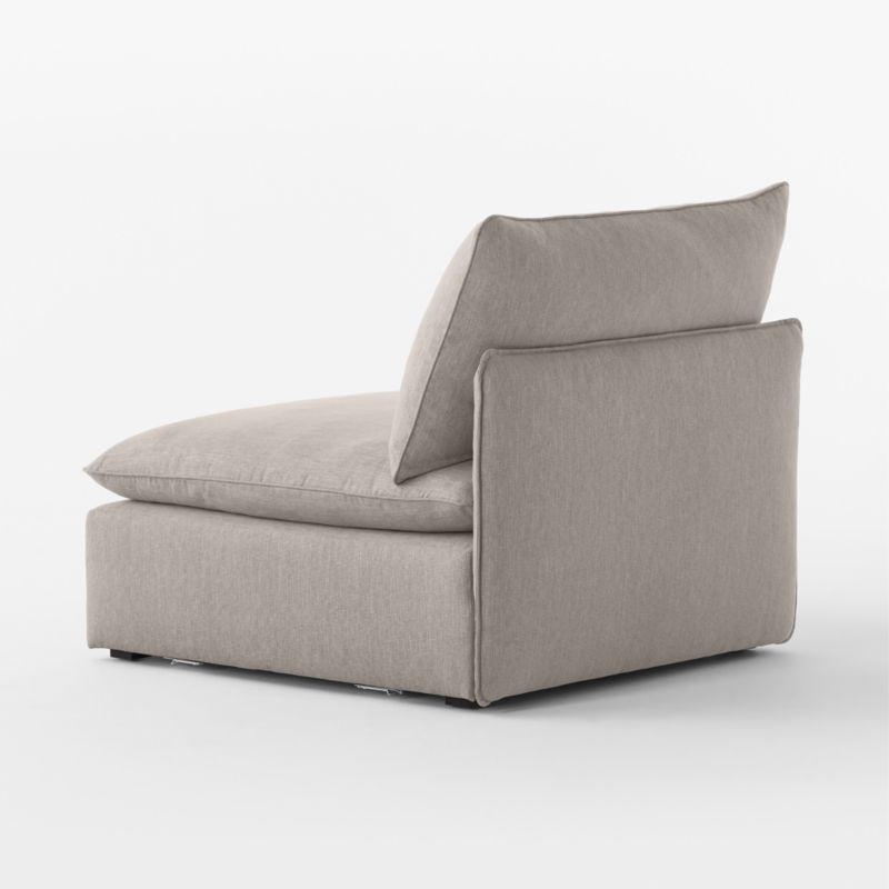 Lumis Grey Performance Fabric Deep Depth Armless Chair - Image 4