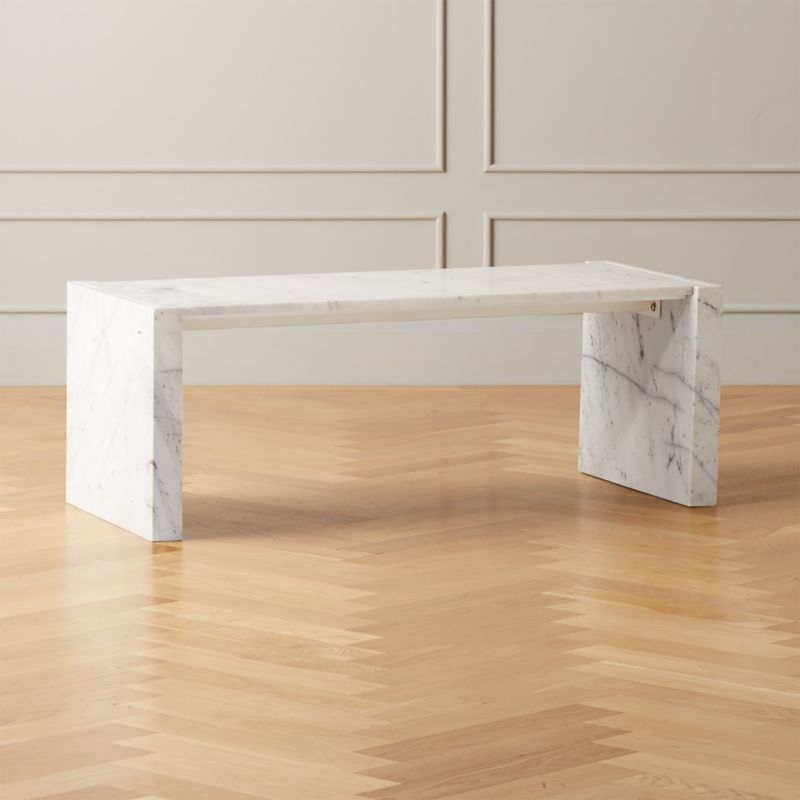 Stretch White Marble Coffee Table - Image 1