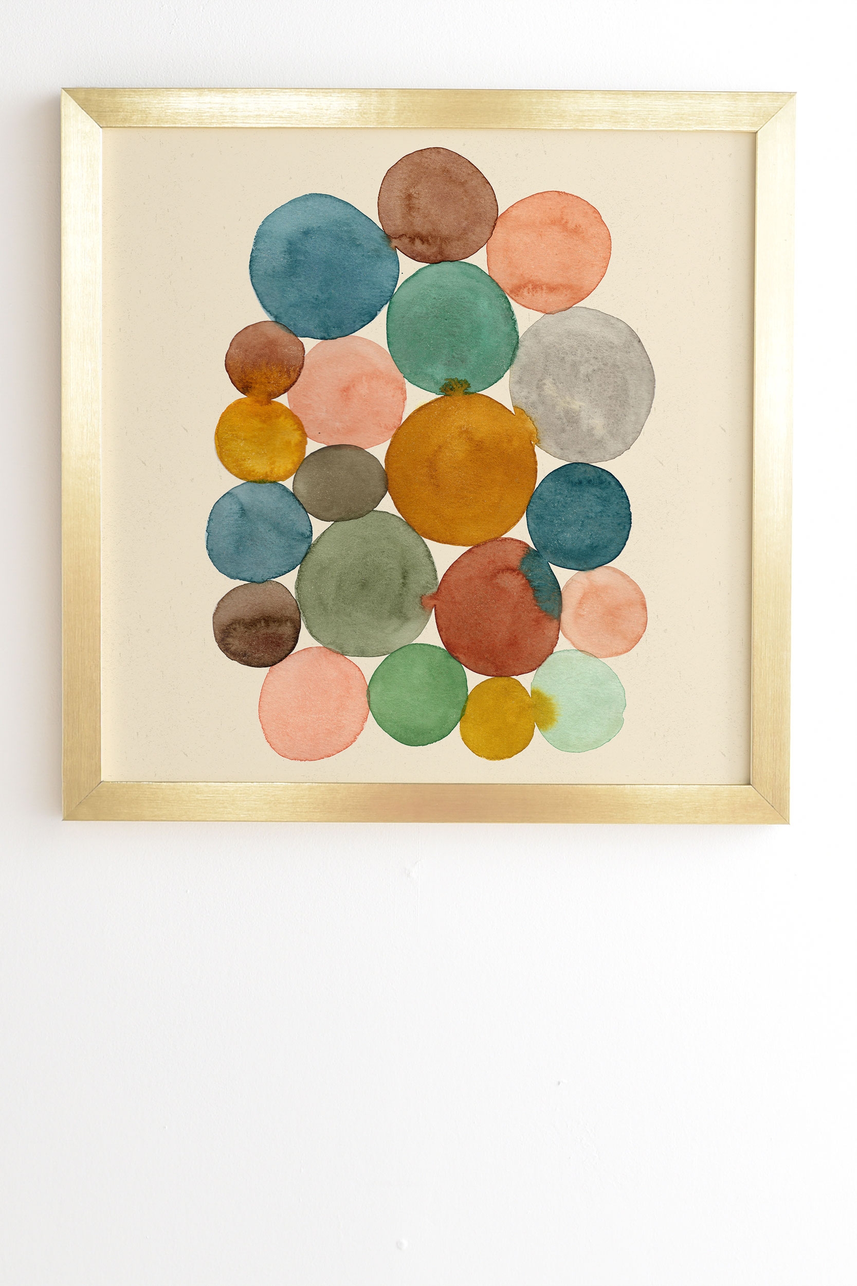 Connected Dots by Pauline Stanley - Framed Wall Art Basic Gold 12" x 12" - Image 1