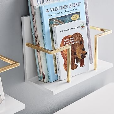 Polished Shelf, Mini Bookrack, White and Gold, WE Kids - Image 1