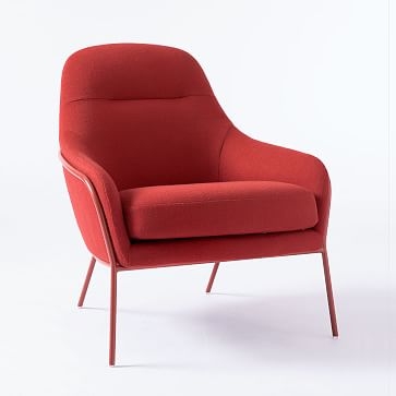 Valentina Upholstered Wireframe Chair, Twill, Red Dahlia, Powdercoat - Image 0