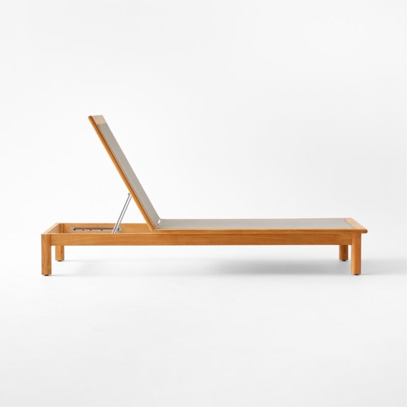 Cabra Teak and Grey Textilene Outdoor Sun Lounger - Image 4